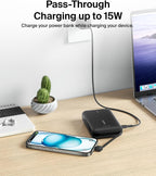Belkin BoostCharge 10000mAh Power Bank with Integrated USB-C Cable - Black