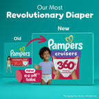 Pampers Diapers Size 6, 104 Count - Pull On Cruisers 360° Fit Disposable Baby Diapers with Stretchy Waistband, (Packaging & Prints May Vary)