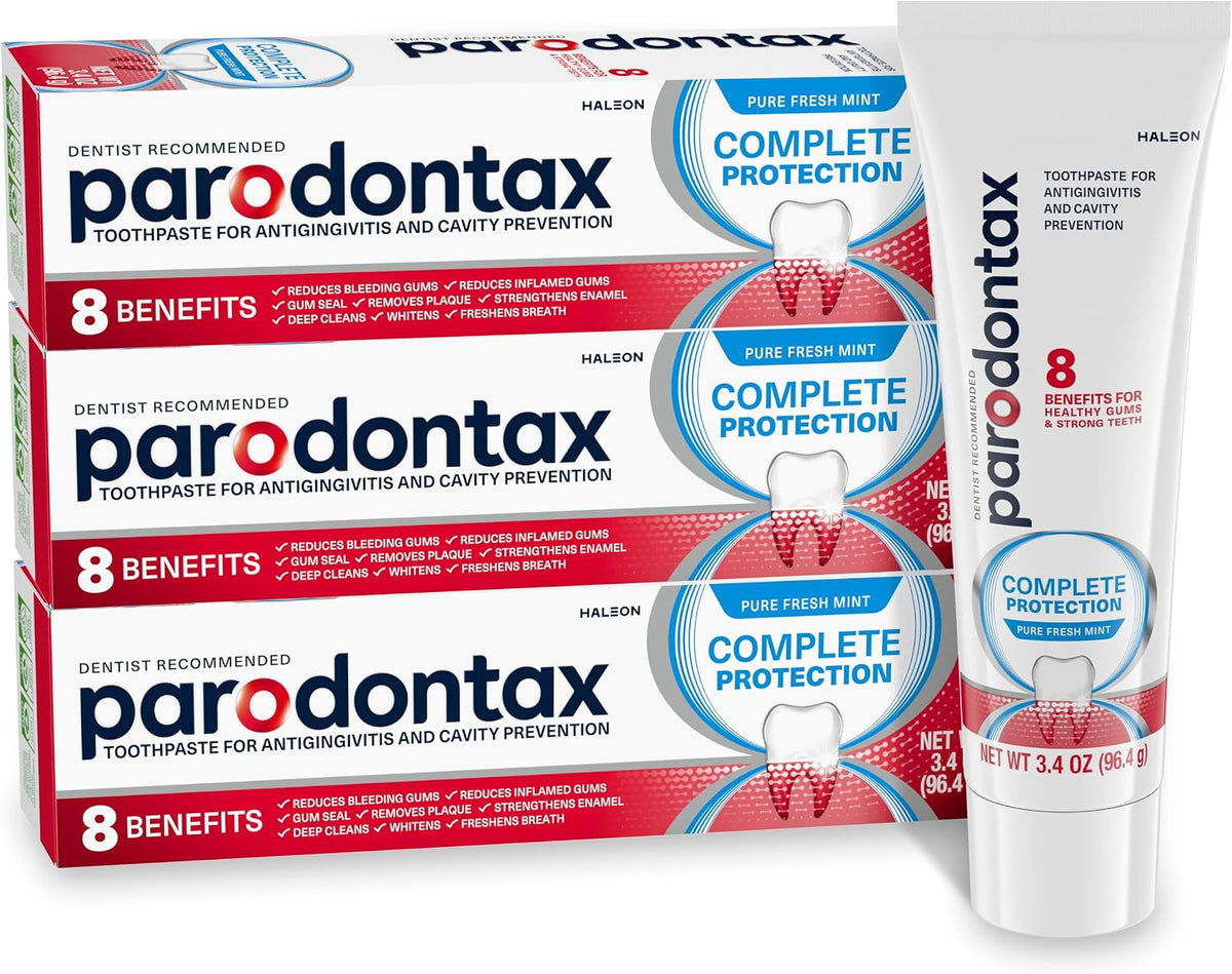 Parodontax Complete Protection Toothpaste, Pure Fresh Mint - 3.4 oz x 3 — front product image