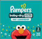 Pampers Baby Dry Diapers - Size 3, 168 Count, Absorbent Disposable Diapers