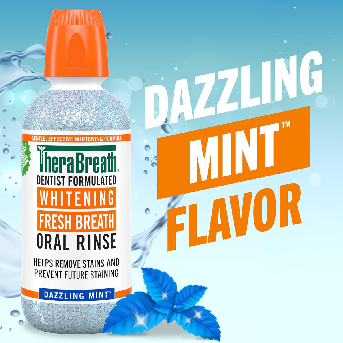 TheraBreath Whitening Oral Rinse, Dazzling Mint, 16 oz, 2-Pack — additional product view 3
