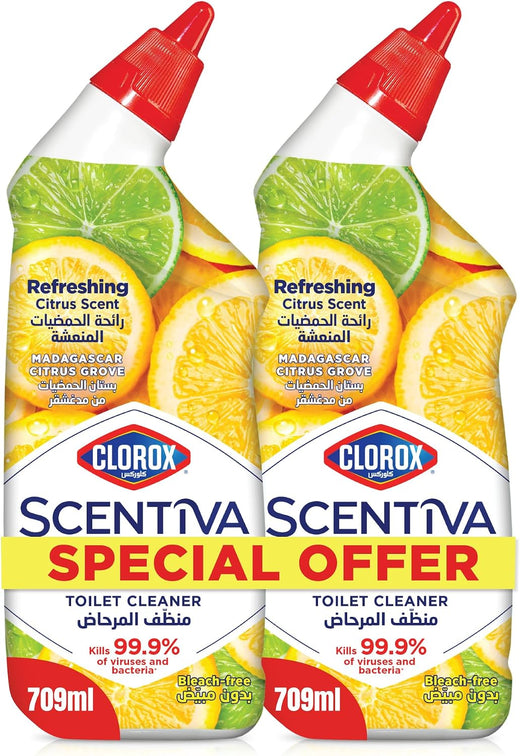 Clorox Scentiva Toilet Cleaner Dual Pack 709 ml, Madagascar Citrus Grove