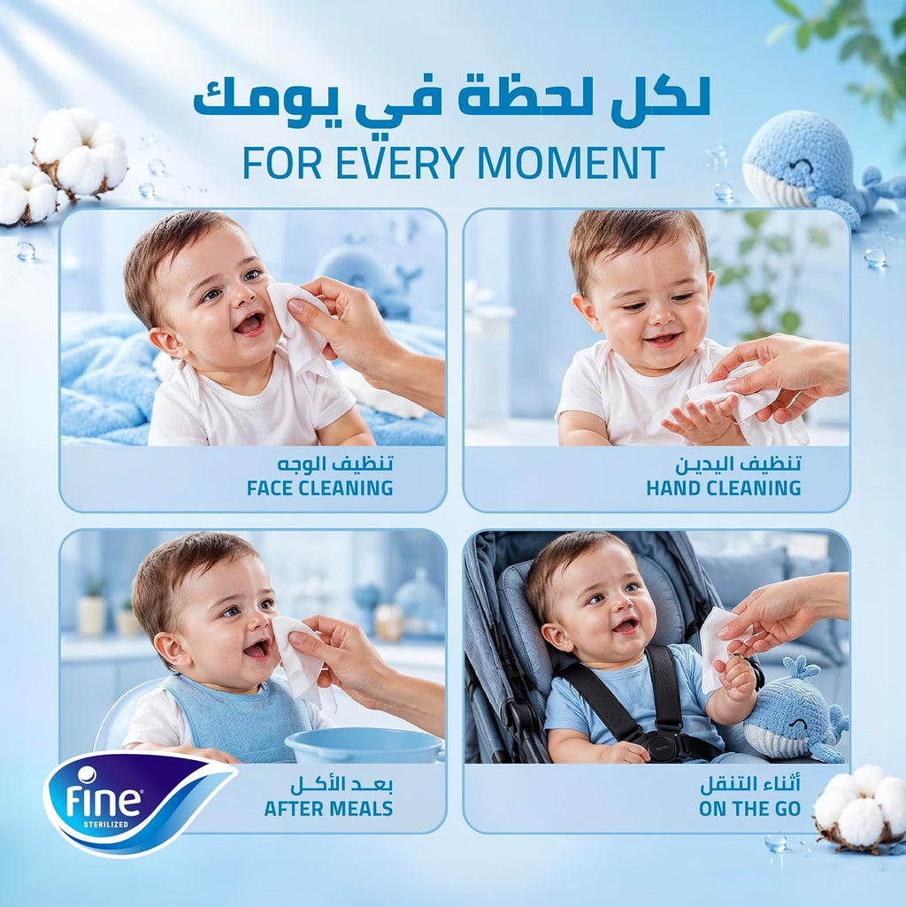 Fine Baby Aqua Wipes – Pack of 6 x 72 Sheets (432 Wipes), 99.9% Pure Water & Soft Cotton — additional view 6