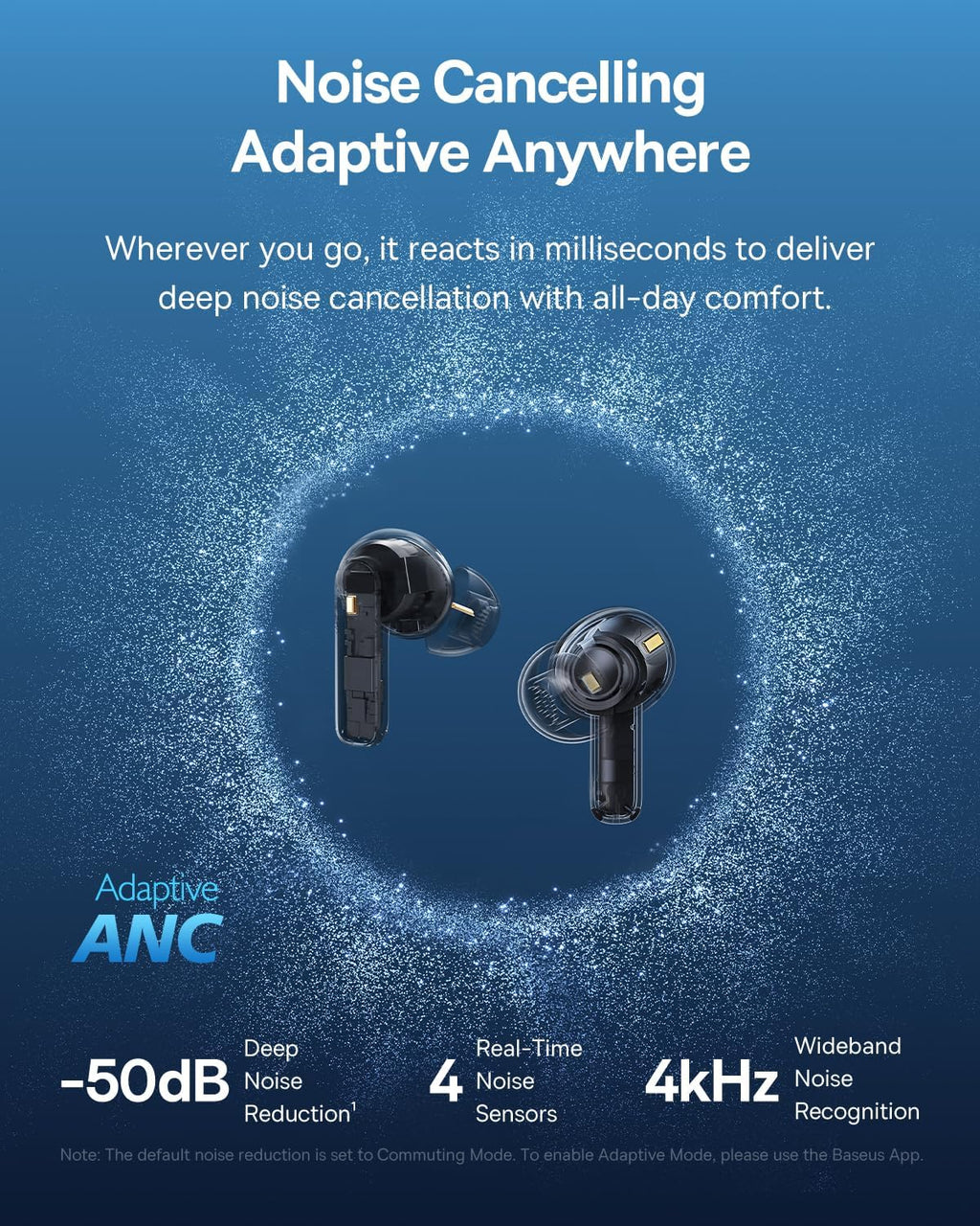 Baseus Bass BP1 Pro Noise-Cancelling Earbuds — Black