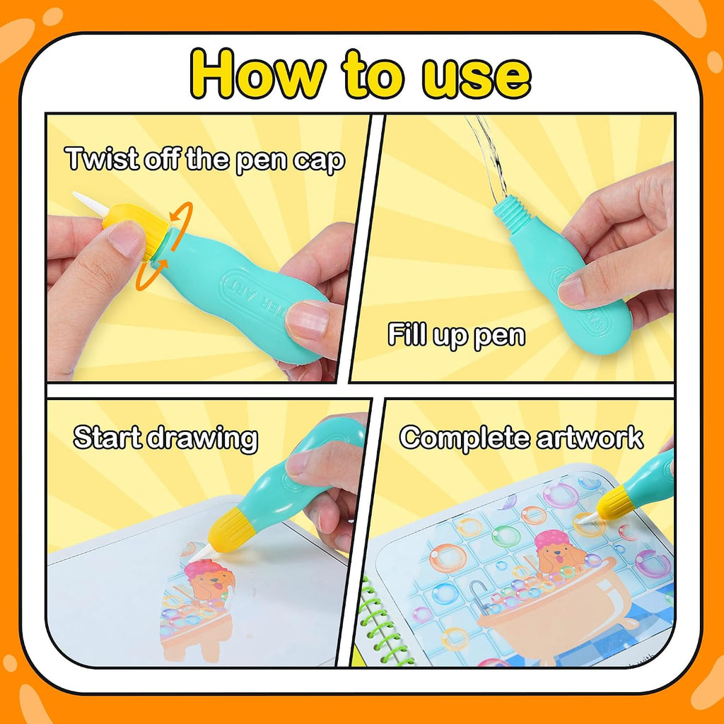 YPLUS Reusable Water-Reveal Activity Book — Animals