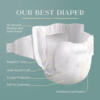 Pampers Amore, Size 6 (23-44 lbs), 72 Count, Our Best Diaper – Hypoallergenic & Fragrance Free, Up to 100% Leakproof, Soft as Cashmere