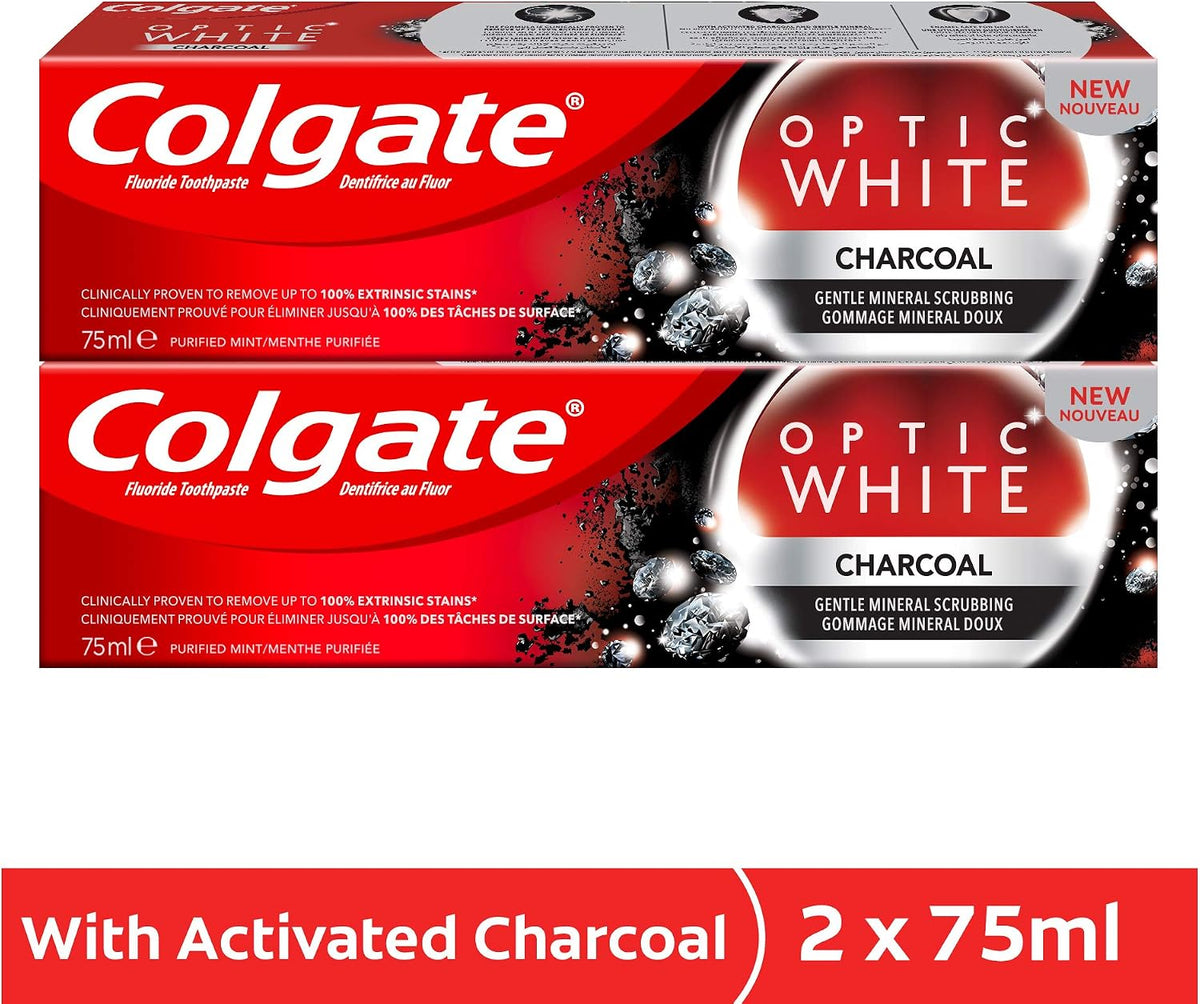 Colgate Optic White Charcoal Whitening Toothpaste 75ml Pack Of 2 — additional product view 2