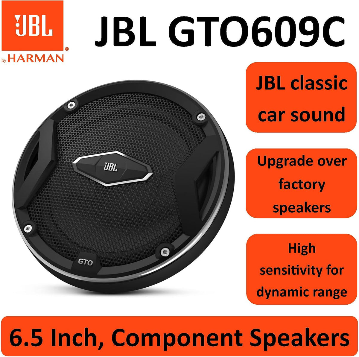 JBL GTO609C 6.5-Inch Component Car Speaker System — Black