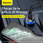 Baseus Particular Digital Display QC + PPS Dual Quick Charger Car Charger 65W Silver — Silver