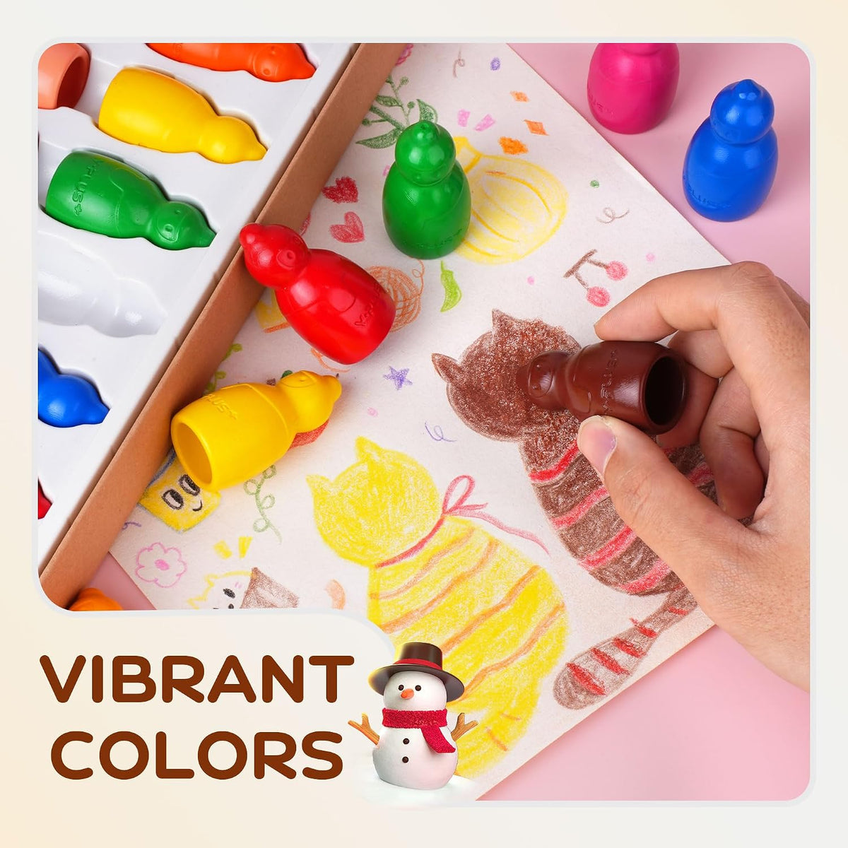 YPLUS Stackable Jumbo Crayons — 8 Colours