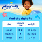 Pampers Splashers Swim Diapers - Size L, 17 Count, Gap-Free Disposable Baby Swim Pants