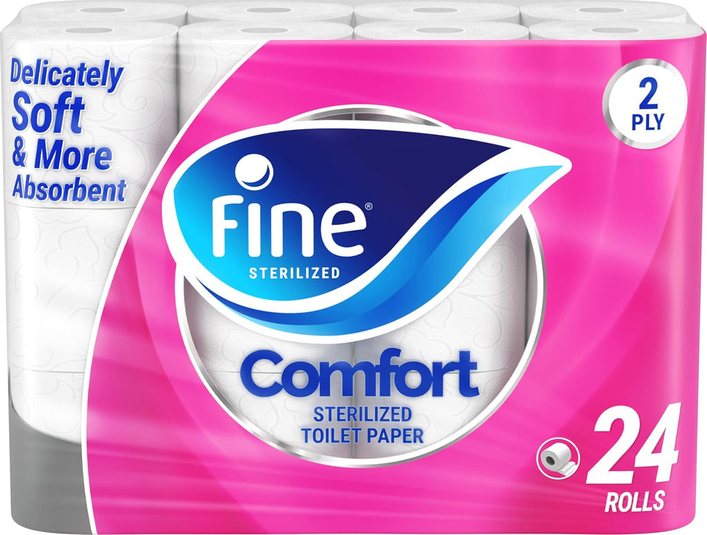 Fine Comfort Toilet Tissues Paper 24 Rolls, 180 sheets x 2 Ply — additional view 2