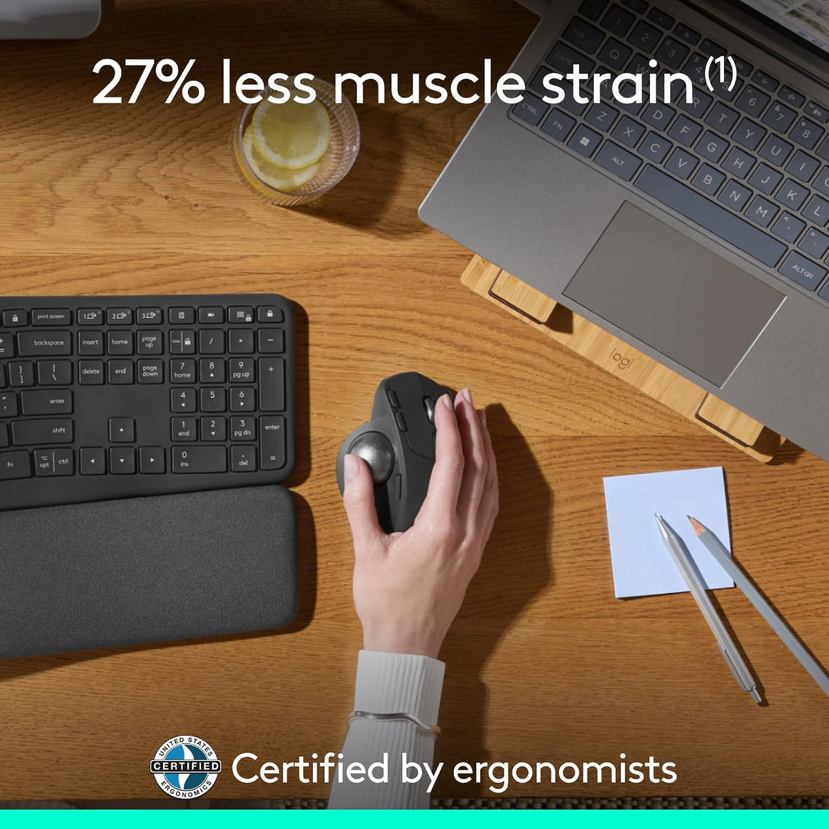 Logitech MX ERGO S Wireless Mouse — Graphite