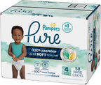 Pampers Pure Protection Diapers - Size 4, 58 Count, Hypoallergenic Premium Disposable Baby Diapers (Packaging May Vary)