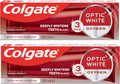 Colgate Toothpaste Optic White Oxygen, Teeth Whitening Toothpaste, Whiter Teeth in Just 3 Days, 2x50 ml, 2 pack — front product image