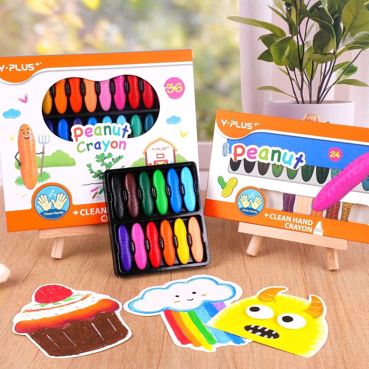 YPLUS Peanut-Shaped Crayons — 12 Colours