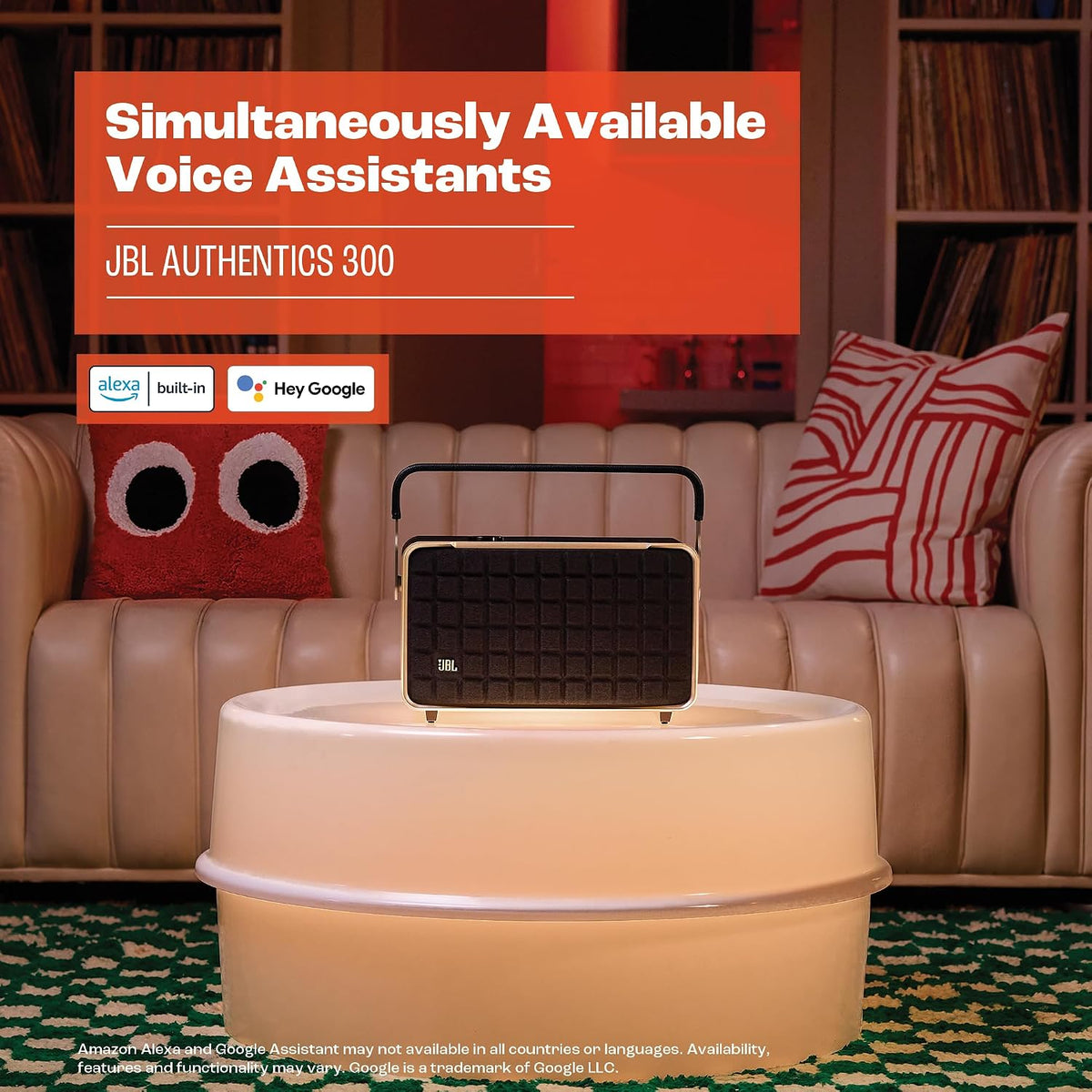 JBL Authentics 300 Portable Wi-Fi and Bluetooth Speaker — Black
