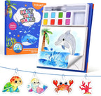 YPLUS Watercolour Activity Book with 8 Paint Colours — Sea Animals