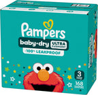 Pampers Baby Dry Diapers - Size 3, 168 Count, Absorbent Disposable Diapers