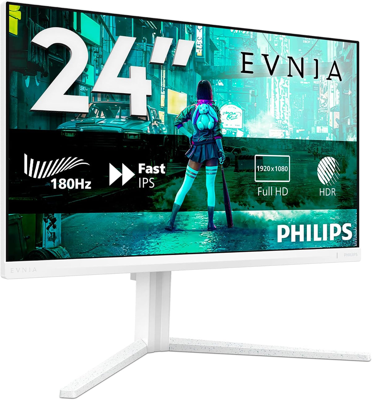 Philips 24M2N3201A - 23.8 inch Full HD gaming monitor, 180 Hz, 1ms GtG, FreeSync Prem., G-Sync comp. (1920x1080, 2x HDMI, DisplayPort) white — White