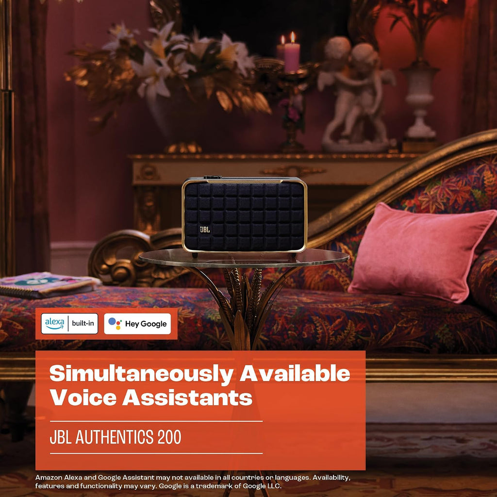 JBL Authentics 200 Wi-Fi and Bluetooth Speaker — Black