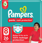Pampers Rash Protection Culotte Pants Diapers Size 8, 19+kg Value 26 Count