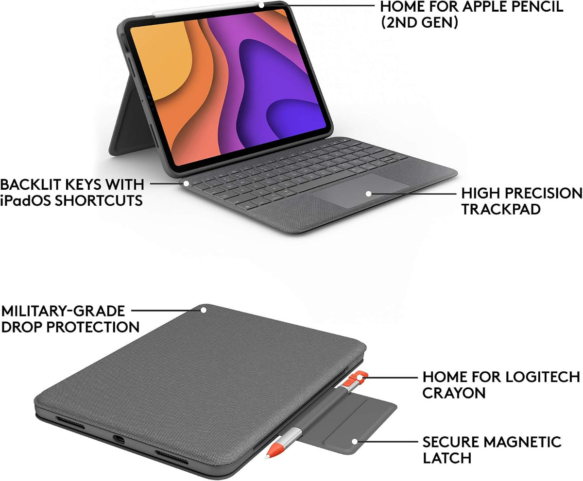 Logitech Folio Touch Keyboard Case for iPad Air 4th / 5th Gen — Black