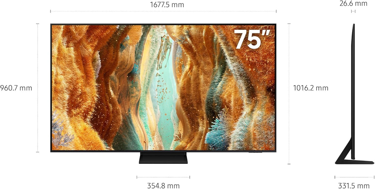 Samsung 75 Inch Neo QLED TV, QN70F, 4K, Mini LED, NQ4 AI Gen2 Processor, Quantum Matrix Technology Slim, Motion Xcelerator 144Hz, Samsung Vision AI Smart TV, QA75QN70FAUXZN (2025 - UAE Version)