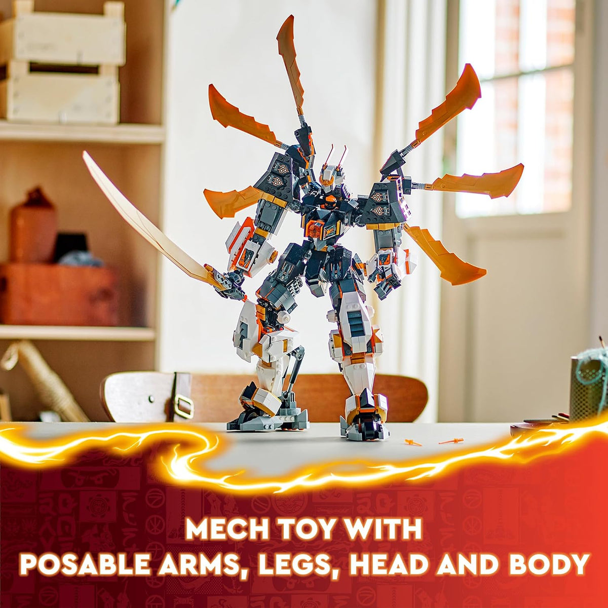 LEGO NINJAGO Cole’s Titan Dragon Mech Adventure Toy for Boys and Girls, Ninja Toys, Playset with 1 Ninja Minifigure, NINJAGO Mech with Dragon Wings, Birthday Gift for Kids Ages 12 and Up, 71821