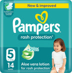Pampers Rash Protection, Size 5, 11-16 kg, Carry Pack, 14 Diapers