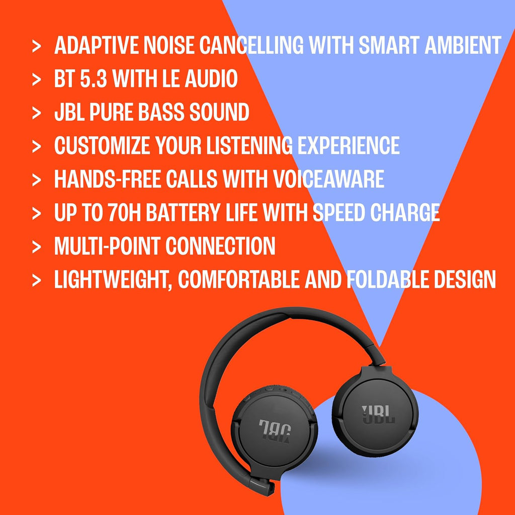 JBL Tune 670NC Wireless Noise Cancelling Headphones — White