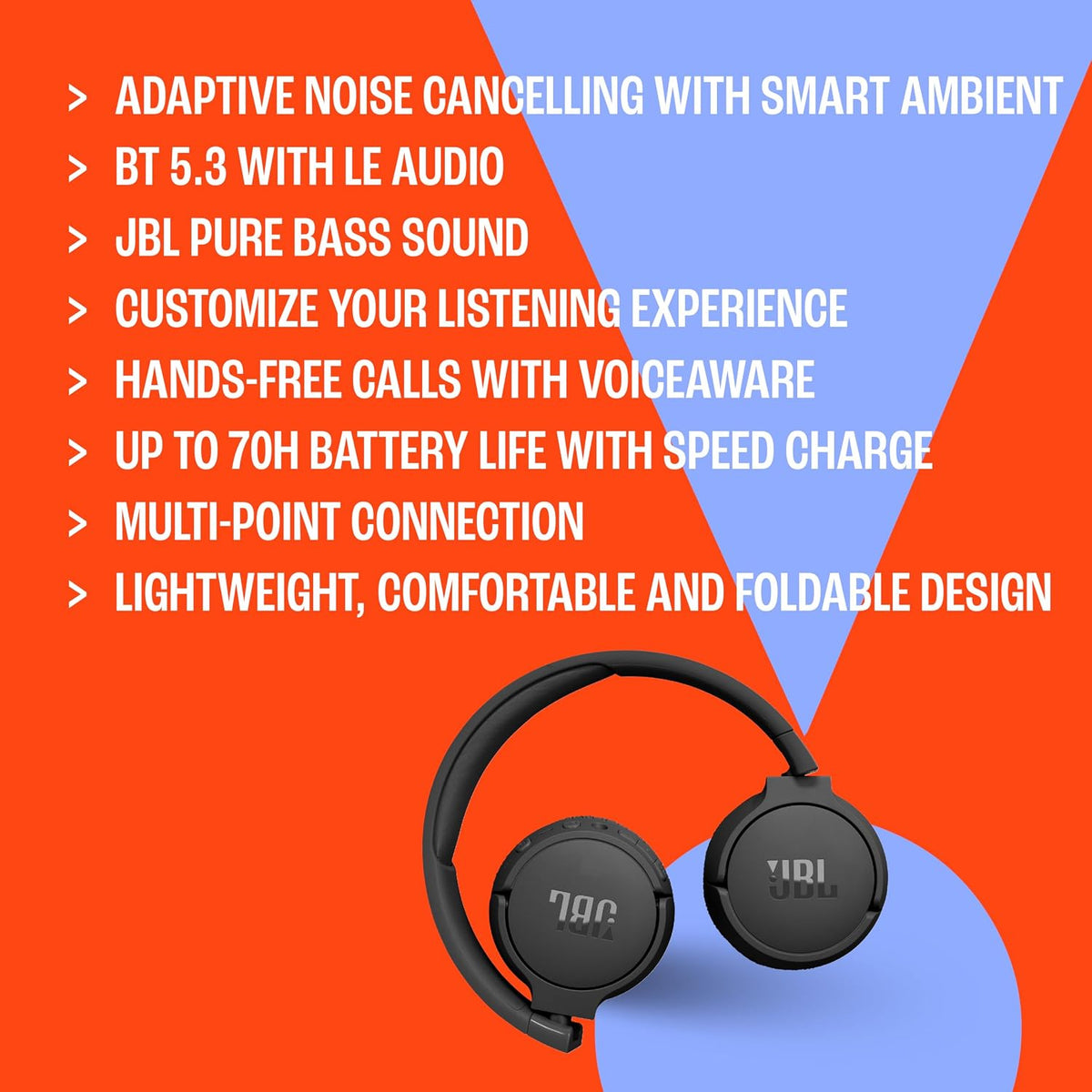 JBL Tune 670NC Wireless Noise Cancelling Headphones — White