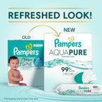 Pampers Aqua Pure Sensitive Baby Wipes, 99% Water, Hypoallergenic, Unscented (896 Count, 16 Flip-Top Packs)
