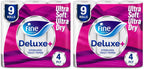 Fine Deluxe Toilet Paper 4 Ply, 9 Rolls x 140 Sheets (Pack of 2) — front product image