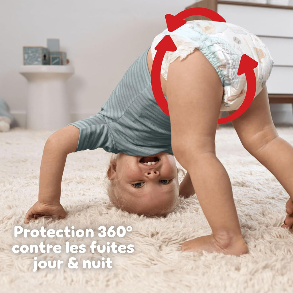 Pampers Nappies Pants Size 7 (17 kg+) Baby-Dry, Extra Large with Stop and Protection Pocket, Monthly Box, 126 Nappies