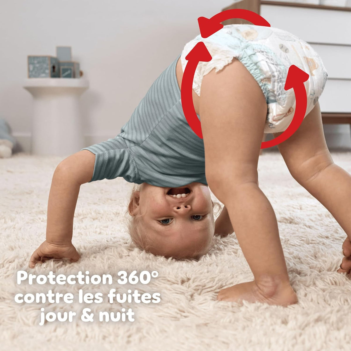 Pampers Nappies Pants Size 7 (17 kg+) Baby-Dry, Extra Large with Stop and Protection Pocket, Monthly Box, 126 Nappies