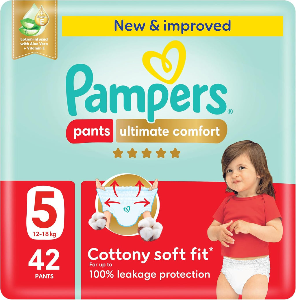 Pampers Ultimate Comfort Culotte Pants Diapers Size 5 12-18kg SSP 42 Count