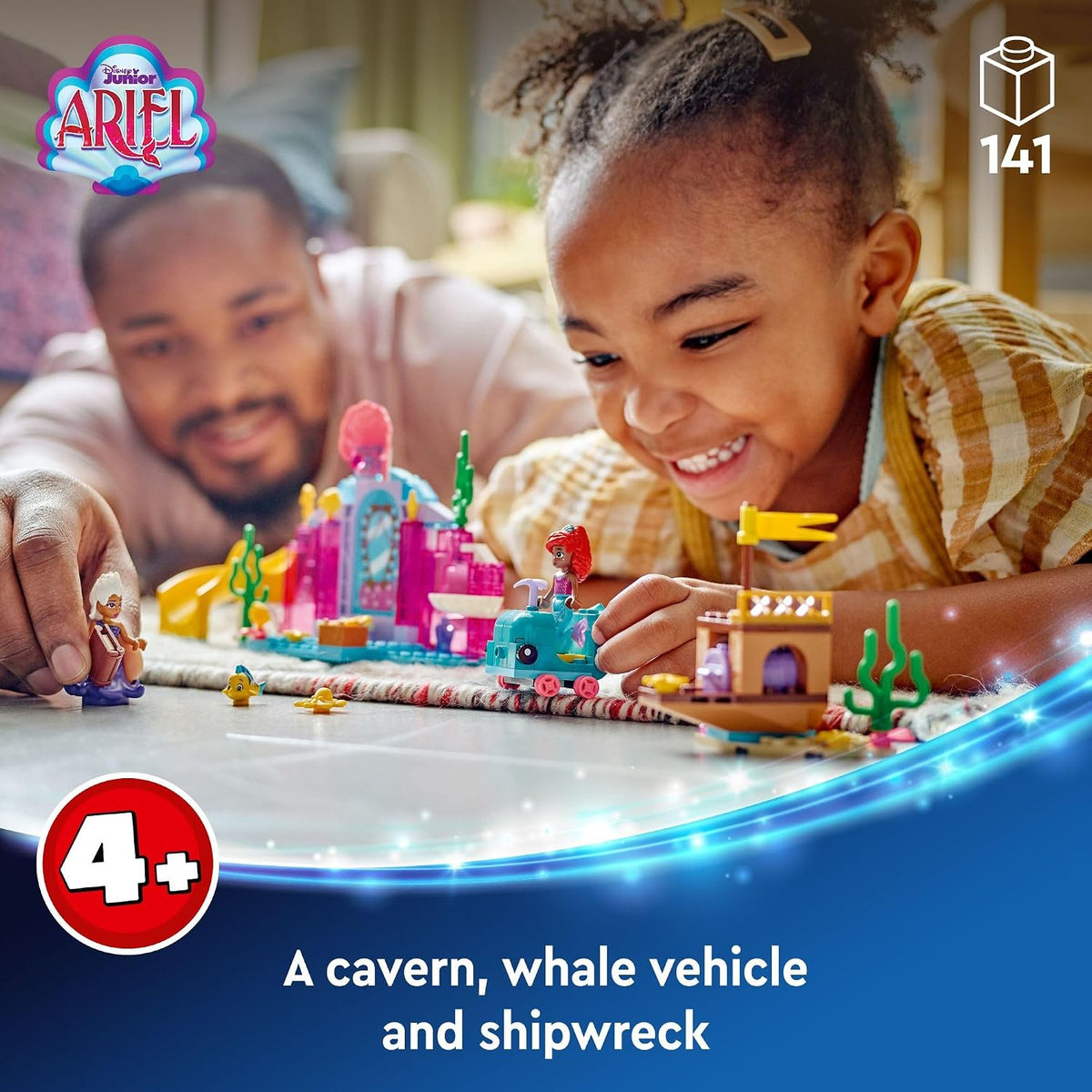 LEGO Disney Princess Ariel’s Crystal Cavern, Buildable Disney Toy Playset for Kids, Ariel Princess Mermaid Mini Doll and Fish Figure, Treasure Chest, Gift for Girls and Boys Ages 4 and Up, 43254
