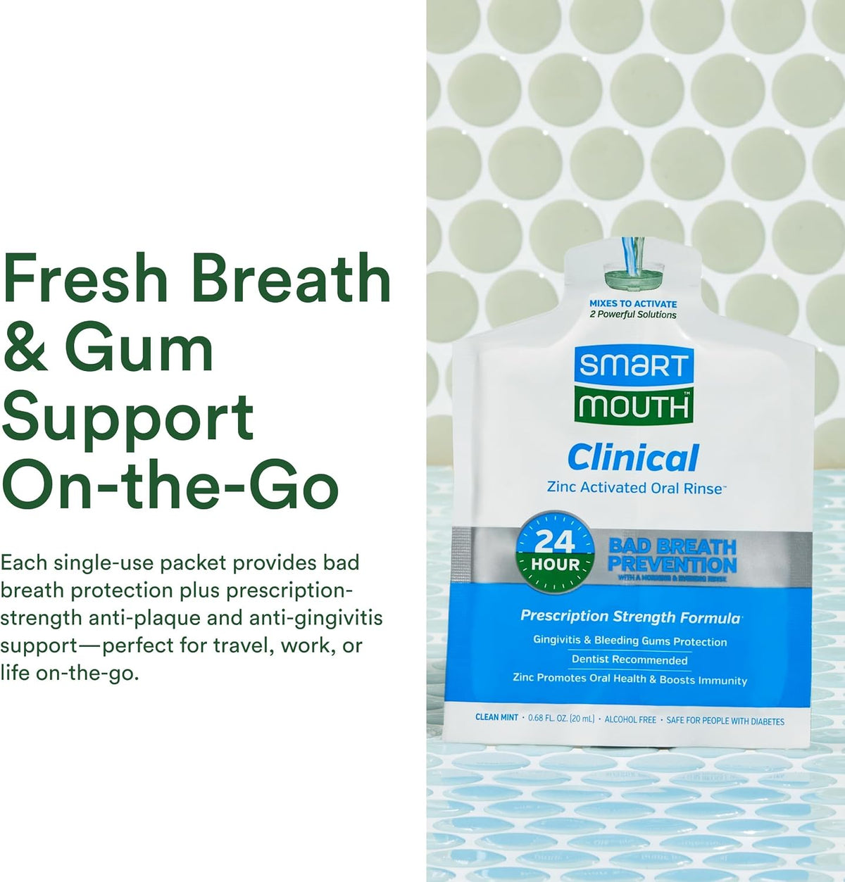 SmartMouth Clinical Zinc Activated Mouthwash Single Packs, 50 Count — additional product view 5