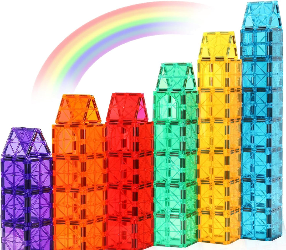 Gemmicc Magnetic Tiles — Advanced & Deluxe Sets — 72 Pieces