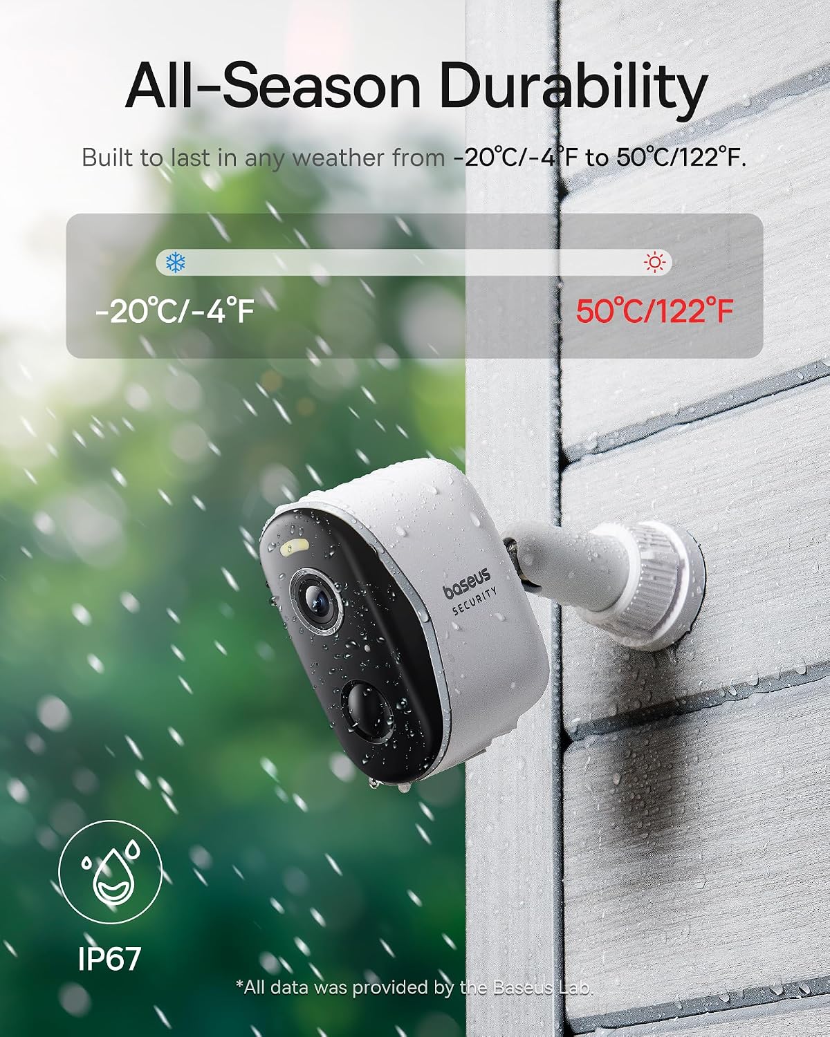 Baseus N1 Add-On Wireless Outdoor Security Camera 2K — Requires Base Station — White