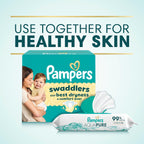 Pampers Aqua Pure Sensitive Baby Wipes, 99% Water, Hypoallergenic, Unscented (896 Count, 16 Flip-Top Packs)