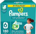 Pampers Rash Protection Aloe Taped Diapers Size 6,13+kg Giga Box 180 Count