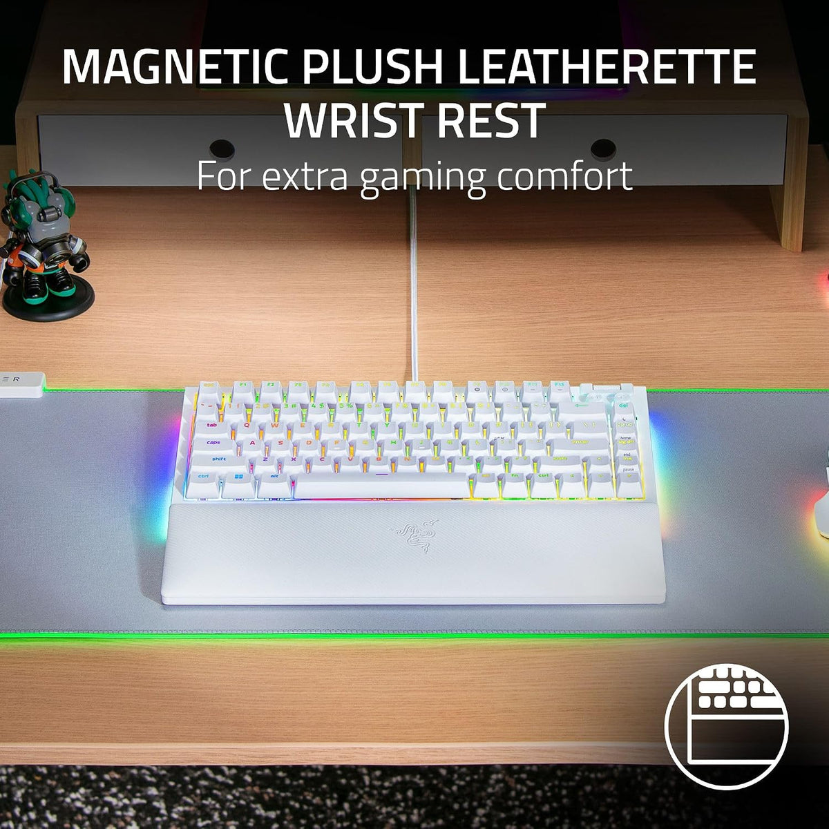 Razer BlackWidow V4 75% Mechanical Gaming Keyboard — White — product image 7
