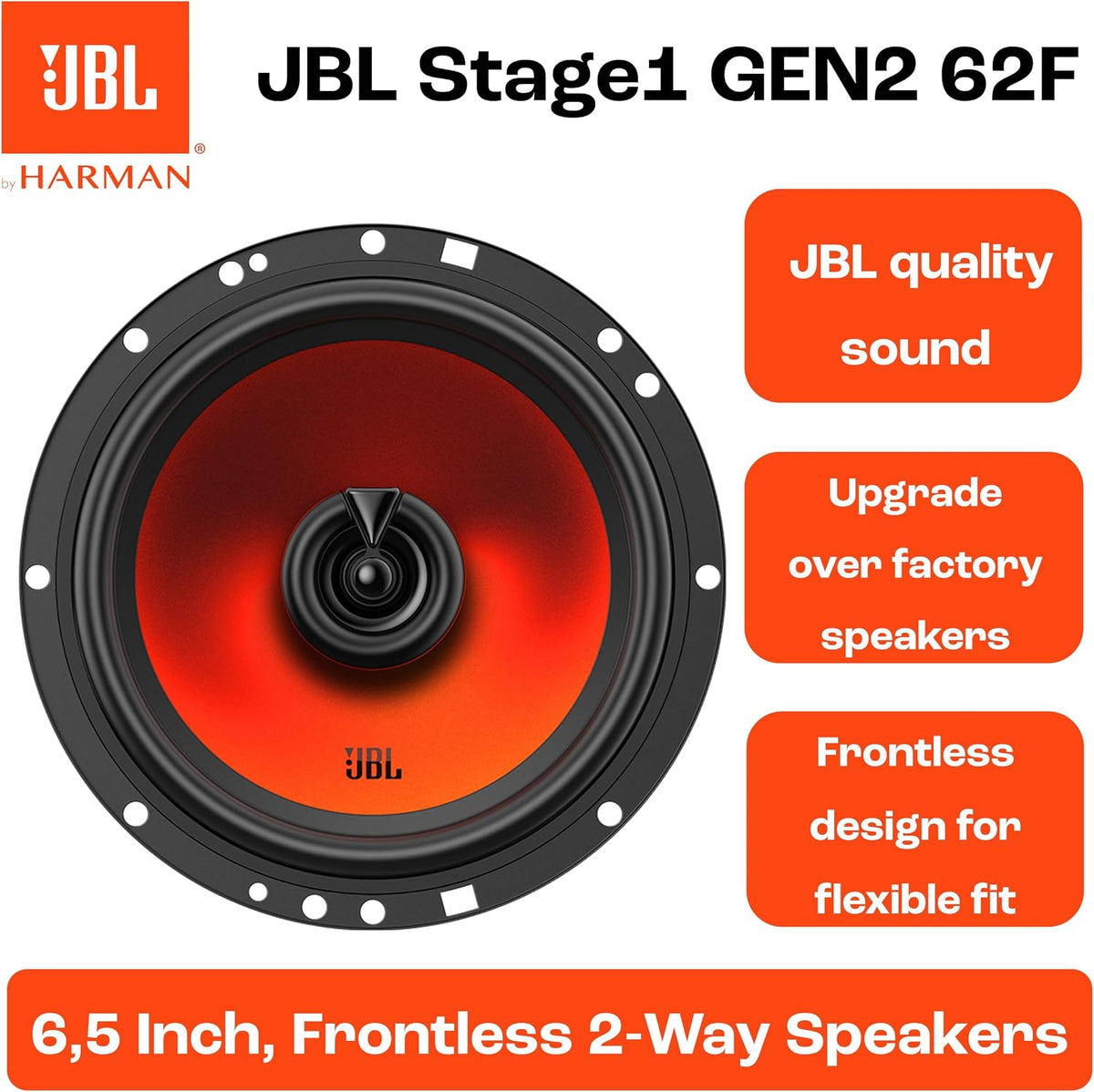 JBL Stage1 GEN2 62F 6.5-Inch Car Speakers — Pair