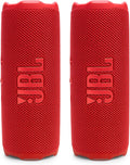 JBL Flip 7 Portable Bluetooth Speakers — Pair — Red