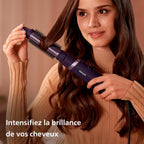 Philips 3000 Series Blower Brush with Ceramic Coating and Keratin, Ionic Function, 3 Accessories (Model BHA305/00) — Purple