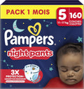 Pampers Night Nappies Pants Size 5 (12 kg-17 kg) Baby-Dry, Monthly Box, Nappy Panties Provide Additional Protection for the All Night, 160 Nappies