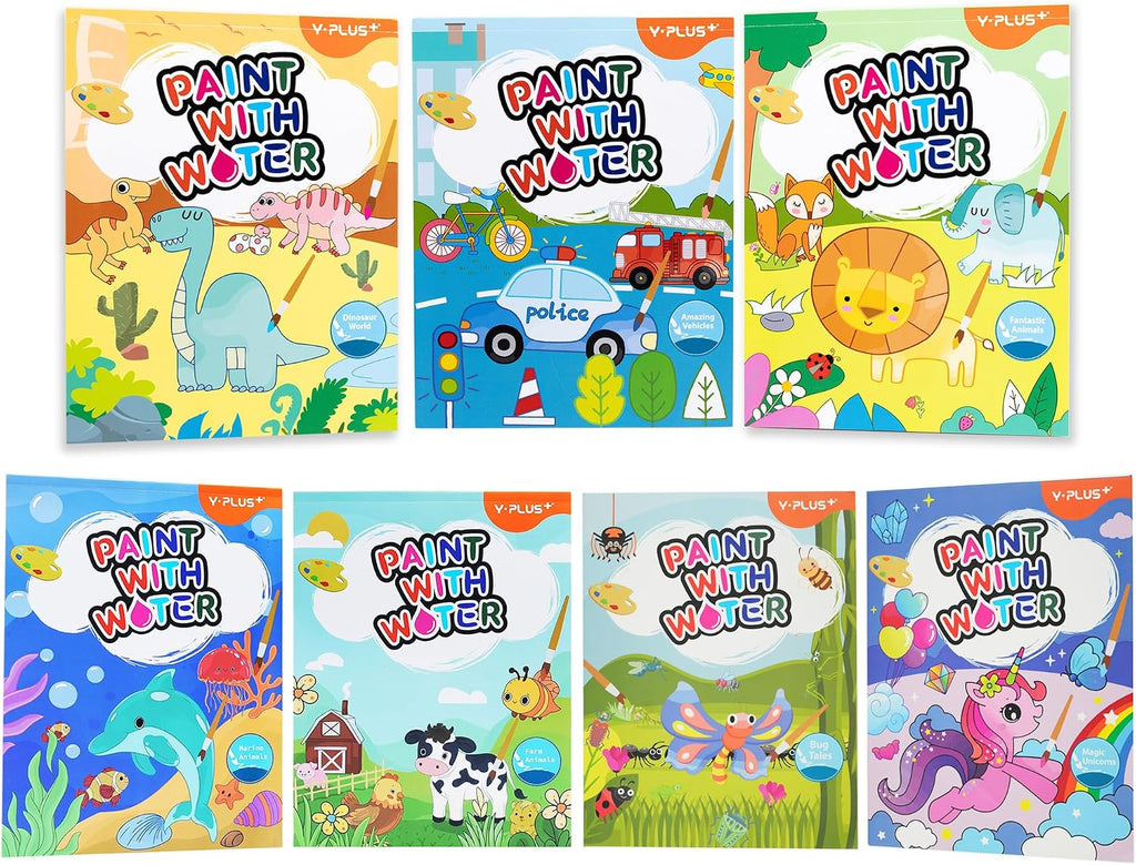 YPLUS Paint with Water Activity Books — 7 themes