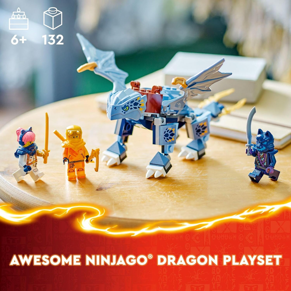 LEGO Ninjago Young Dragon Riyu Toy with 3 Mini Ninja Figures for Role Play, Kids Construction Model Kit, Gift for Boys and Girls Ages 6 and Up 71810